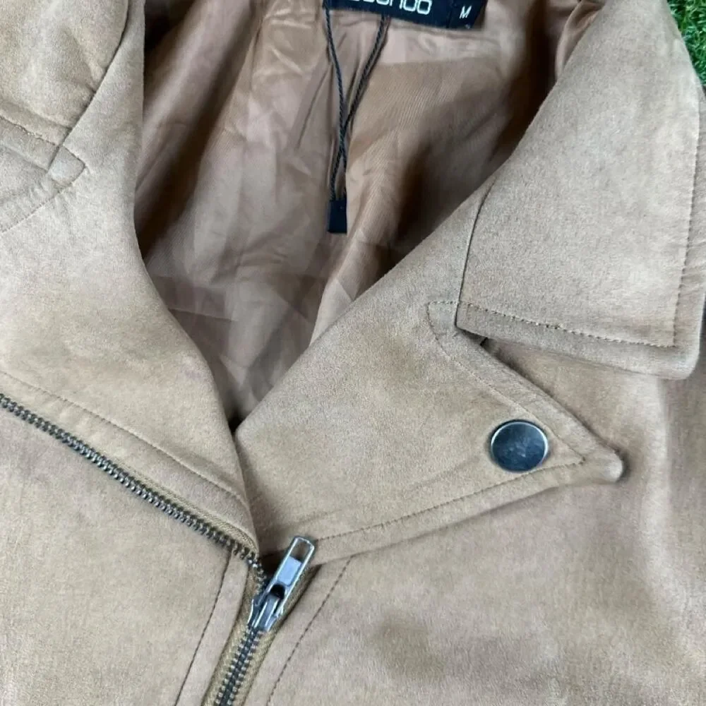 Boohoo Women's Tan and Brown Jacket